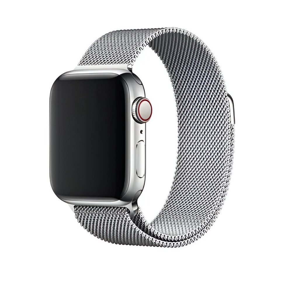 Apple Watch Band Adjustable Milanese Stylish Strap Silver Stainless Band - Picture 4 of 7